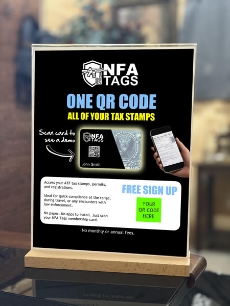 NFA Tags retail counter display